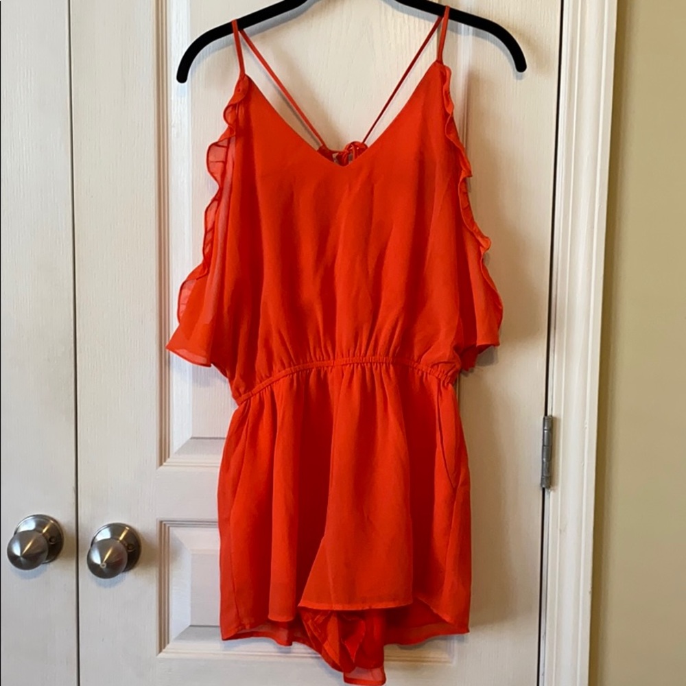 Cotton Candy orange romper